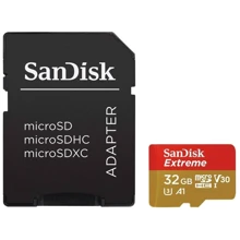 Карта пам'яті SanDisk 32GB microSDHC Class 10 UHS-I U3 V30 A1 Extreme + adapter (SDSQXAF-032G-GN6MA)