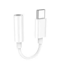 Кабель Hoco Adapter Type-C to 3.5mm LS35 Female 8cm White: Тип USB-C - Mini-jack 3.5mm F