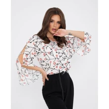 Блуза ISSA PLUS SA-269 52-54 белая с длинным рукавом: Сезон Лето