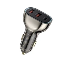 Зарядное устройство WIWU Car Charger 2xUSB+USB-C Geek Wi-QC013 90W Black: Особенности Быстрая зарядка