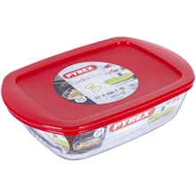 Форма Pyrex C&S Red для запекания 1.1 л 23х15х6.5см (215PFRD): Крышка Есть