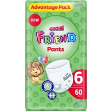 Трусики-подгузки GOO.N Friend для детей 15-25 кг размер 6 унисекс 60 шт (F1010117-006): Тип Подгузники-трусики