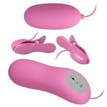 Виброяйцо с зажимами для сосков LYBAILE Pretty Love Electric Shock & Vibro-Bullets Pink: Для кого Для женщин