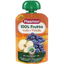 Пюре Plasmon Apple Blackberry Pouch из яблок и черники с витамином С 100 г (1136130): Вид Фруктово-ягодное