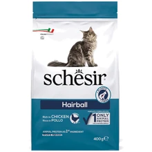 Сухой монопротеиновый корм Schesir Cat Hairball для выведения шерсти у длинношерстных котов с курицей 0.4 кг (53809): Тип Сухой корм