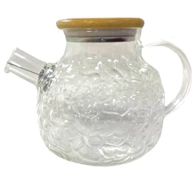 Заварник-графин Stenson Bubbles с пружиной-ситом и бамбуковой крышкой 1 л (R92930): Цвет прозрачный