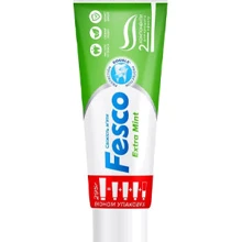 Fesco Extra Mint Зубная паста 250 ml: Назначение Комплексная защита, От зубного налета, Очищение, Антибактериальное