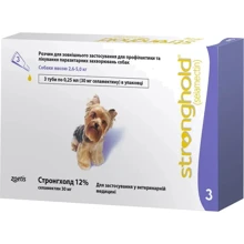 Капли Zoetis Стронгхолд 12% для собак от блох и клещей 2.5-5 кг 0.25 мл х 3 пипетки (10008308): Тип Капли