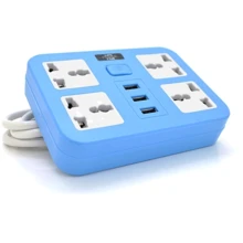 Сетевой фильтр Voltronic TВ-Т15 4 розетки 3xUSB Blue (ТВ-Т15-Blue): Количество розеток, шт 4