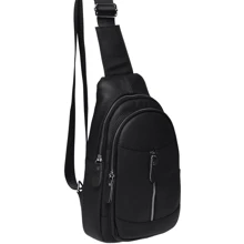 Чоловіча сумка-слінг Borsa Leather чорна (K1318-black): Стать Чоловік