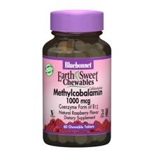Bluebonnet Nutrition Earth Sweet Chewables Methylcobalamin 1000 mcg 60 chewable tabs Raspberry: Тип вітамін B