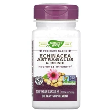 Nature's Way Echinacea Astragalus And Reishi 400 mg Эхинацея Астрагал и Рейши 100 веганских капсул: Форма выпуска Капсулы