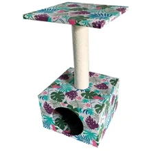 Когтеточка Croci Tropical Cave 30х30 см столб 55 см разноцветная (C6021110): Высота столбика 55 см