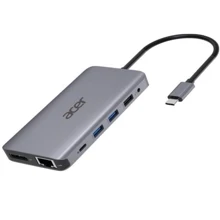 Адаптер Acer Adapter USB-С to 4xUSB+SD+TF+2xHDMI+DisplayPort+RJ45+3.5mm Grey (HP.DSCAB.009): Цвет серый