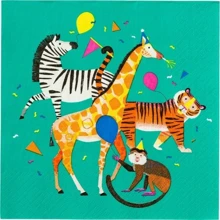 Сервіровка столу Одноразові серветки Talking Tables для свята ANIMALS серія 33 см 20 шт в упаковці (ANIMAL-NAPKIN): undefined undefined