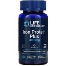 Life Extension Iron Protein Plus Железосодержащий протеин (белок) 300 мг 100 капсул: Тип Железо