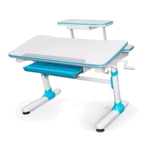 Стол Evo-kids Duke Blue с полкой (арт.Evo-501 B+полка Evo-513) - столешница белая / вставки голубые: Тип Парта
