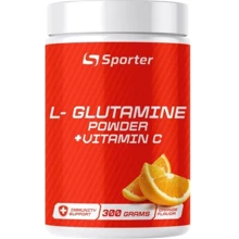 Амінокислота для спорту Sporter L - Glutamine + Vitamin C 300 g / 54 servings / Orange: Смак Апельсин
