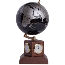 Глобус (10.6см) black silver на деревянной подставке метеостанция: undefined undefined