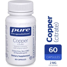Pure Encapsulations Copper (citrate) 60 caps Медь (цитрат) (PE-00456): Тип Медь