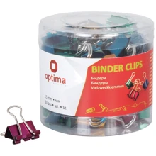 Биндеры для бумаги 15 мм Optima, цветные, в пласт. тубусе, 60 шт. (O41064): undefined undefined
