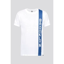 Футболка 47 Brand LA Dodgers Cooperstow Stripe D (308407-FS) S біла з принтом: Вид Футболки