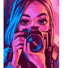 Картина по номерам Strateg Девушка с фотоаппаратом 40х50 см (DY300): Производитель Strateg