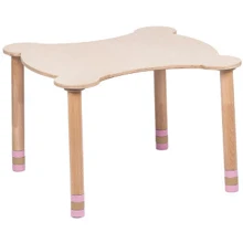 Стол фигурный без кармана Indigo Wood (натуральное дерево/розовый) (29708N): undefined undefined