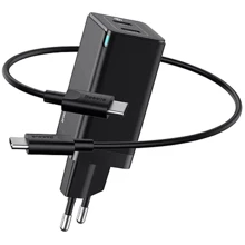 Зарядное устройство Baseus USB-C Wall Charger GaN2 45W Black with USB-C Cable (CCGAN-M01): Особенности Быстрая зарядка, USB-C