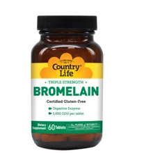 Country Life Bromelain 500 mg Бромелайн тройная сила 60 таблеток: Тип Бромелайн