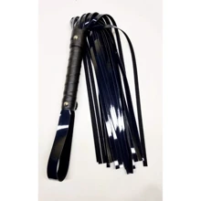 Флоггер из искусственной лакированной кожи Flirty ECO Varnish Leather - Black & Dark blue, BL-00044: Производитель Flirty