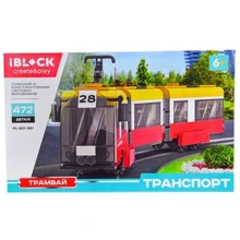 Конструктор Iblock Транспорт Трамвай 3-х секционный (PL-921-381): undefined undefined