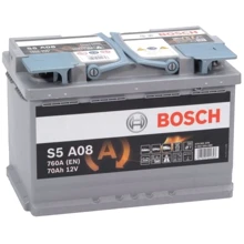 Автомобільний акумулятор AGM (Start-Stop) Bosch 6СТ-70 AGM (S5A 080): Ємність, Ач 70