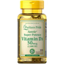 Puritan's Pride Vitamin D3 2000 IU 100 Softgels Витамин D3: Тип Витамин D