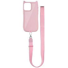 Чохол для iPhone TPU Case Getman Cat with straps Pink for iPhone 14 Pro: Колір розовый