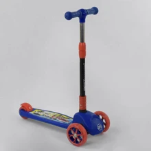 Самокат детский трехколесный Best Scooter со светящимися колёсами PU, дисками и складным рулем Blue/Red (87728): Количество колес 3