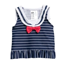 Купальный топ H&M 5423437 62-68 см темно-синий: Пол Девочка
