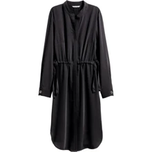Платье H&M 4530295 46 черное повседневное удлиненное миди: Состав Полиэстер