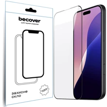 Защитное стекло для iPhone BeCover Tempered Glass Black for iPhone 16 Pro Max (712125): Тип защиты экрана на экран