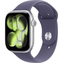 Apple Watch Series 11 GPS + Cellular 46mm Silver Aluminium Case with Purple Fog Sport Band - S/M (MFCP4): Размер корпуса 46mm