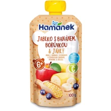 Пюре Hamanek яблоко с бананами черникой и пшеном 100 г (1215916): Вид Фруктово-злаковое