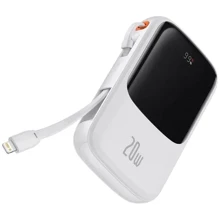 Внешний аккумулятор Baseus Power Bank 10000mAh Qpow Pro Digital Display Fast Charge Power Bank 20W White (PPQD020002): Количество USB 3