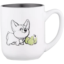 Кружка Ardesto Corgi керамика 380 мл Бело-серый (AR3054): Форма цилиндр