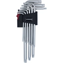 Набор Г-образных ключей Haisser удлиненных с отверстием TORX 9 шт, Т10-50 (48115): Назначение набора универсальный