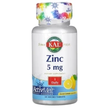 KAL Zinc Sweet Lemon 5 mg Цинк со вкусом лимона 60 мини-таблеток: Тип Цинк