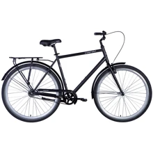 Велосипед Dorozhnik COMFORT MALE ST 28" рама с багажником задн St с крылом St 2024 (чёрный (м)) (OPS-D-28-389): Материал рамы Сталь
