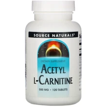 Source Naturals Acetyl L-Carnitine 500 mg Ацетил L-Карнитин 120 таблеток: Тип L Карнитин
