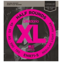 Струна для гитар Струны D`ADDARIO ENR71-5 XL NICKEL HALF ROUNDS BASS 5 45-130: Тип Комплект струн