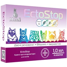 Капли Modes ЕктоСтоп противопаразитарные для котов 4-8кг 1млх4шт (ЗС000236): Тип Капли