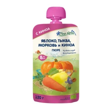 Пюре FLEUR ALPINE Яблоко Морковь Тыква Киноа 120 г (1284036): Вид Фруктово-овощное